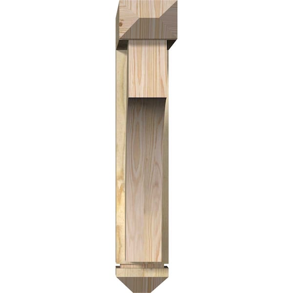 Westlake Arts And Crafts Rough Sawn Bracket W/ Offset Brace, Douglas Fir, 6W X 24D X 32H